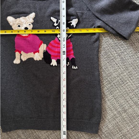 J.CREW Mercantile Merino Wool Crewneck Intarsia French Bulldog Sweater S Gray - Picture 6 of 6